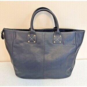 Vintage Gap Black Leather Purse Satchel Tote Y2K Interior Liner with Horse Stud